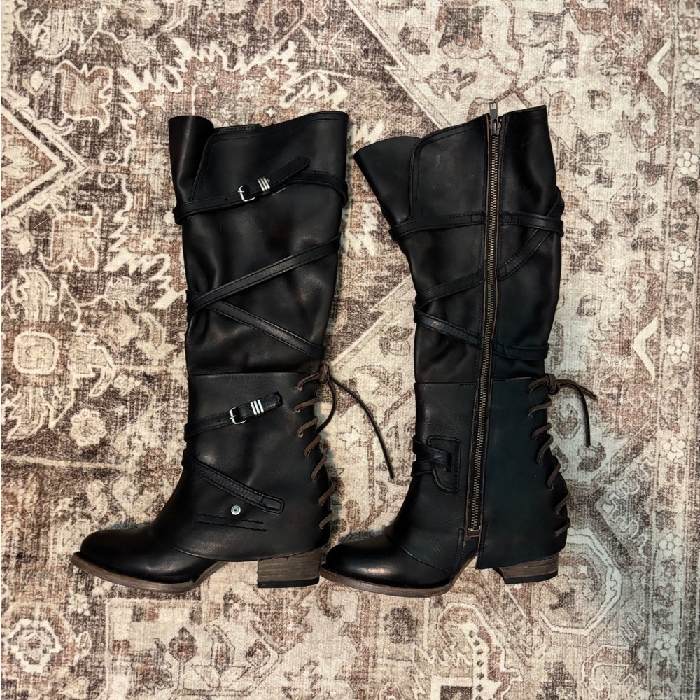 Freebird by Steven Tall Lace-Up Boots Cassius